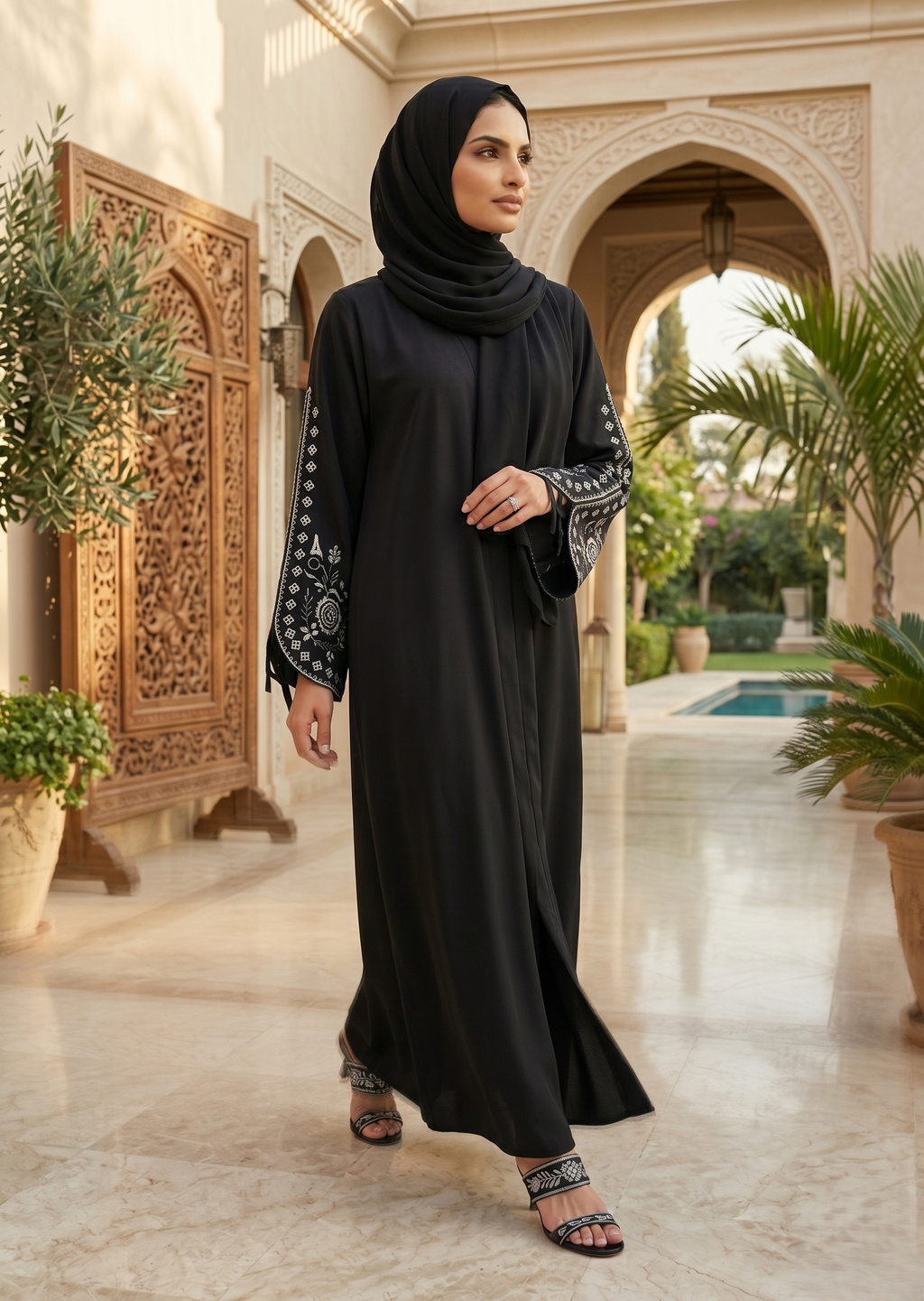 Noir Blossom New Design Abaya