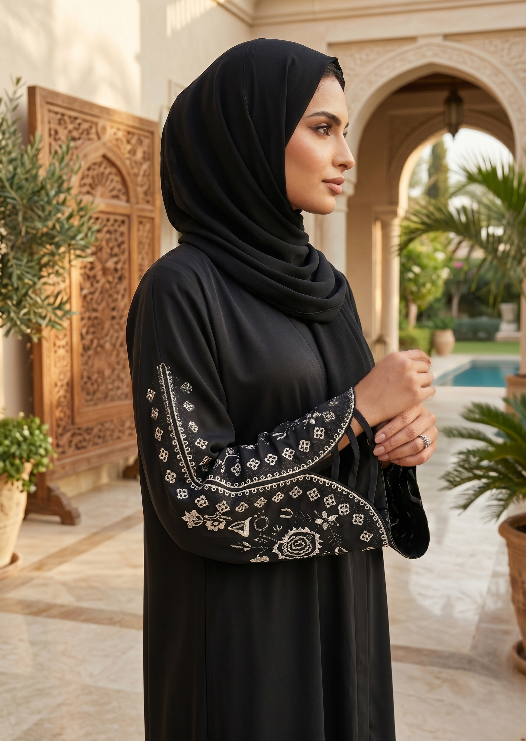 Noir Blossom New Design Abaya