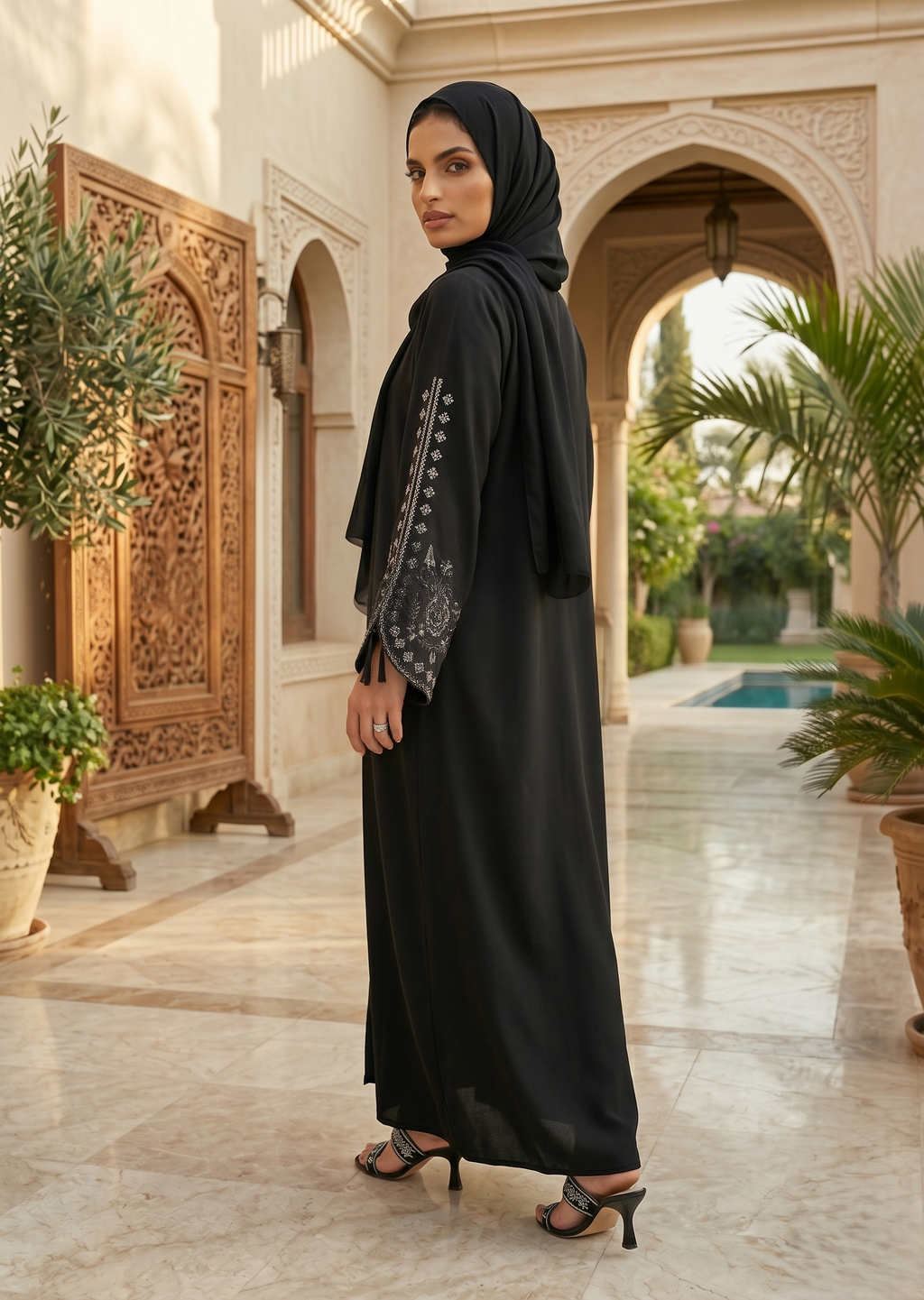 Noir Blossom New Design Abaya