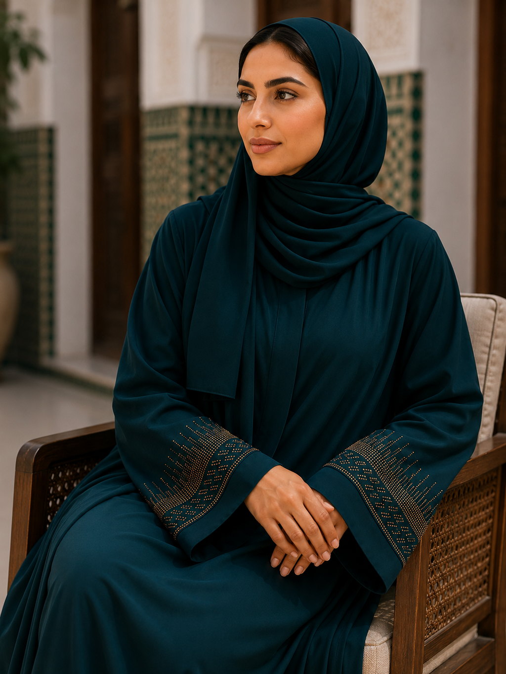Teal Serenity New Design Abaya