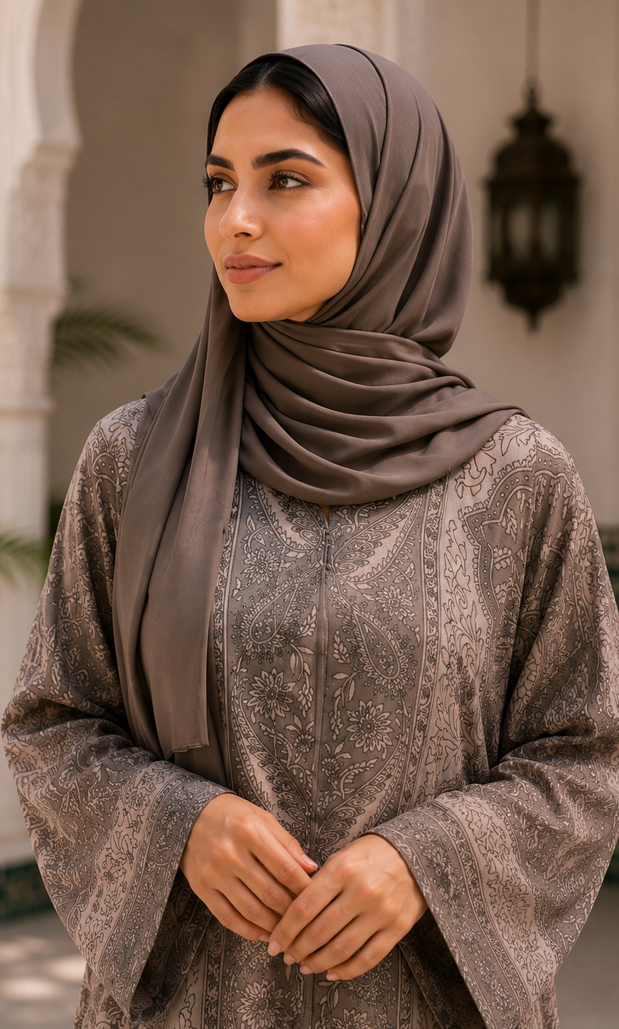 Gulnaar Beige New Design Abaya