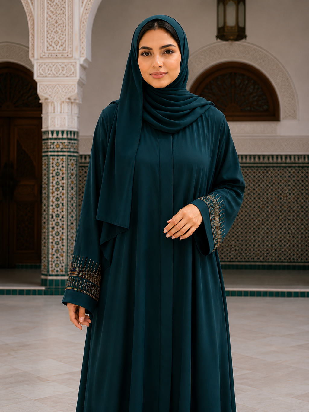 Teal Serenity New Design Abaya