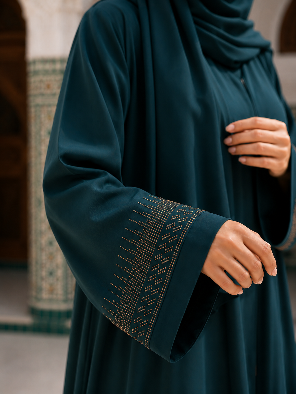 Teal Serenity New Design Abaya