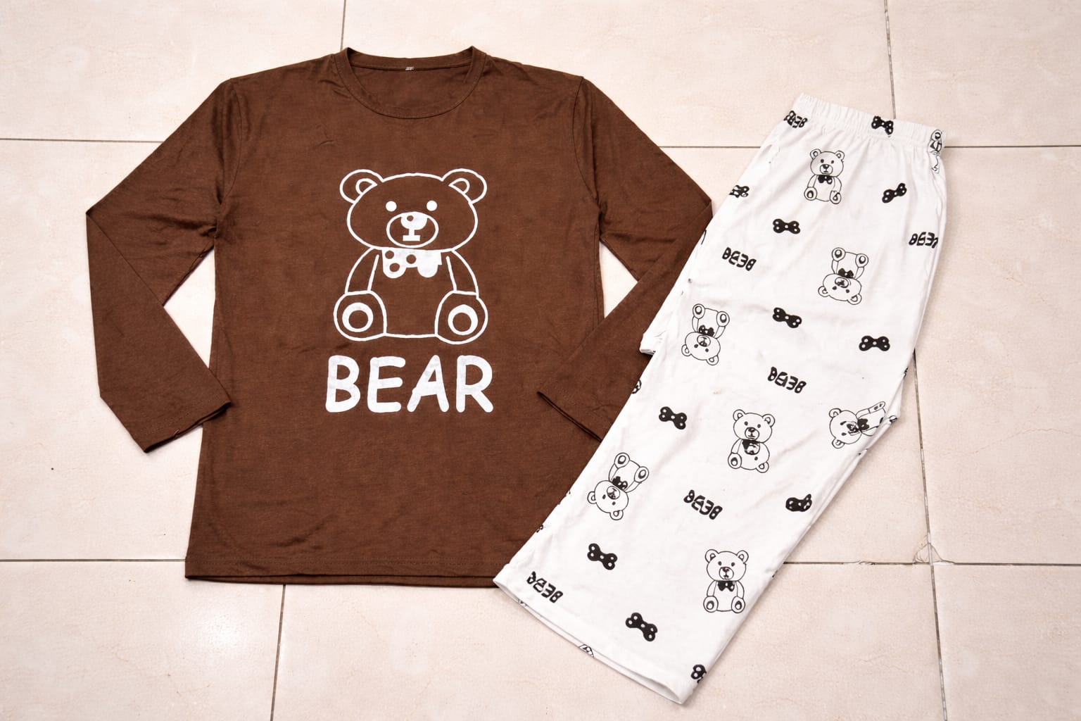 Bear Print Night Dress for Women