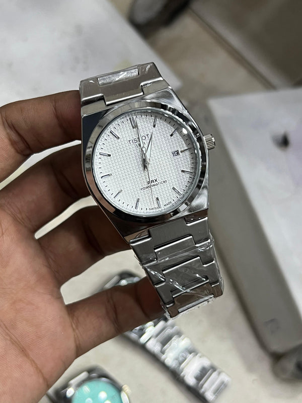 Tissot PRX Powermatic 80 Automatic Men's Watch – Premium Mint Green Waffle Dial Stainless Steel Luxury Watch