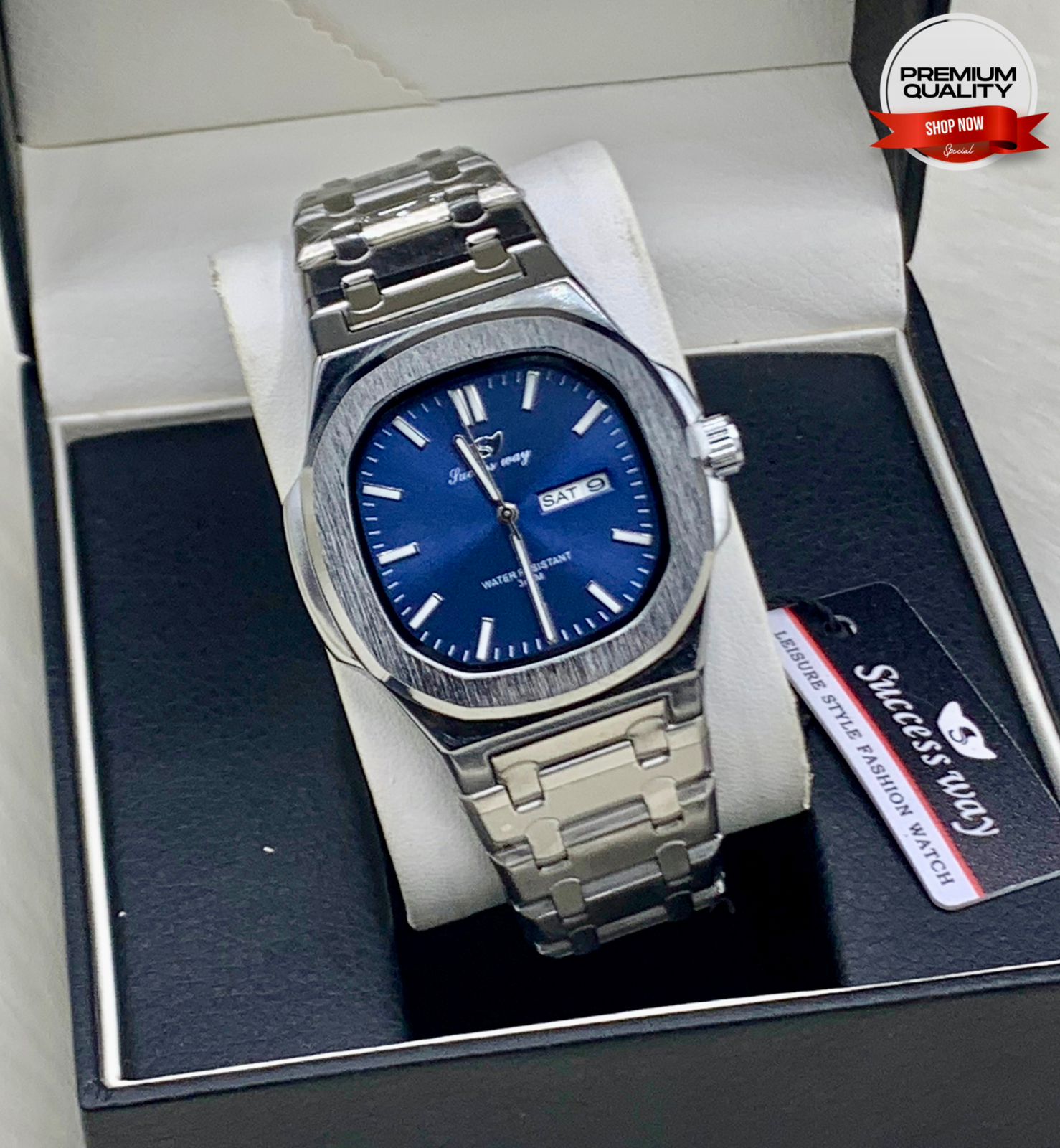 ︎ssw♡  ZOLVEX Success Way Green Dial Luxury Watch – Stainless Steel Day