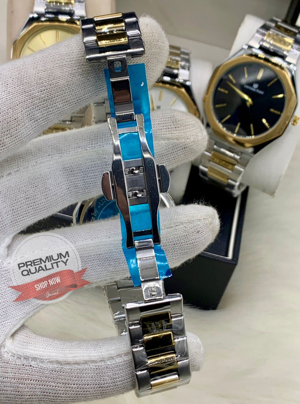Luxury Blue Dial Two-Tone Stainless Steel Watch – Gold Edition