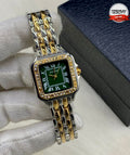 Theprbs Stylish Square Diamond Dial Watch – Two Tone Premium Bracelet Watch