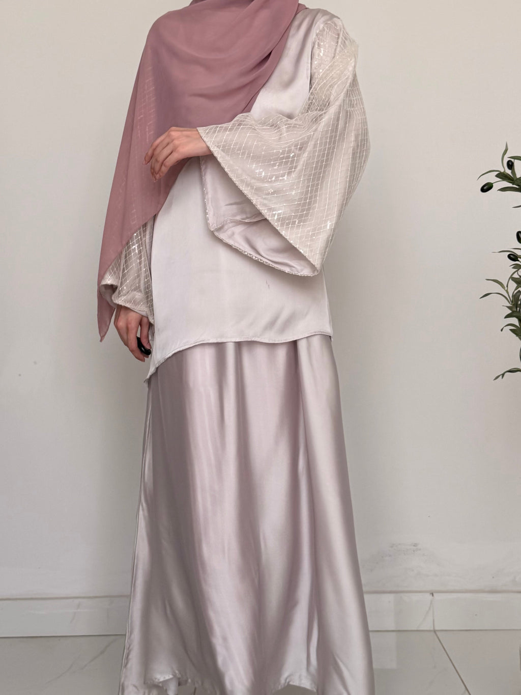 The Satin Ivory Skirt Set