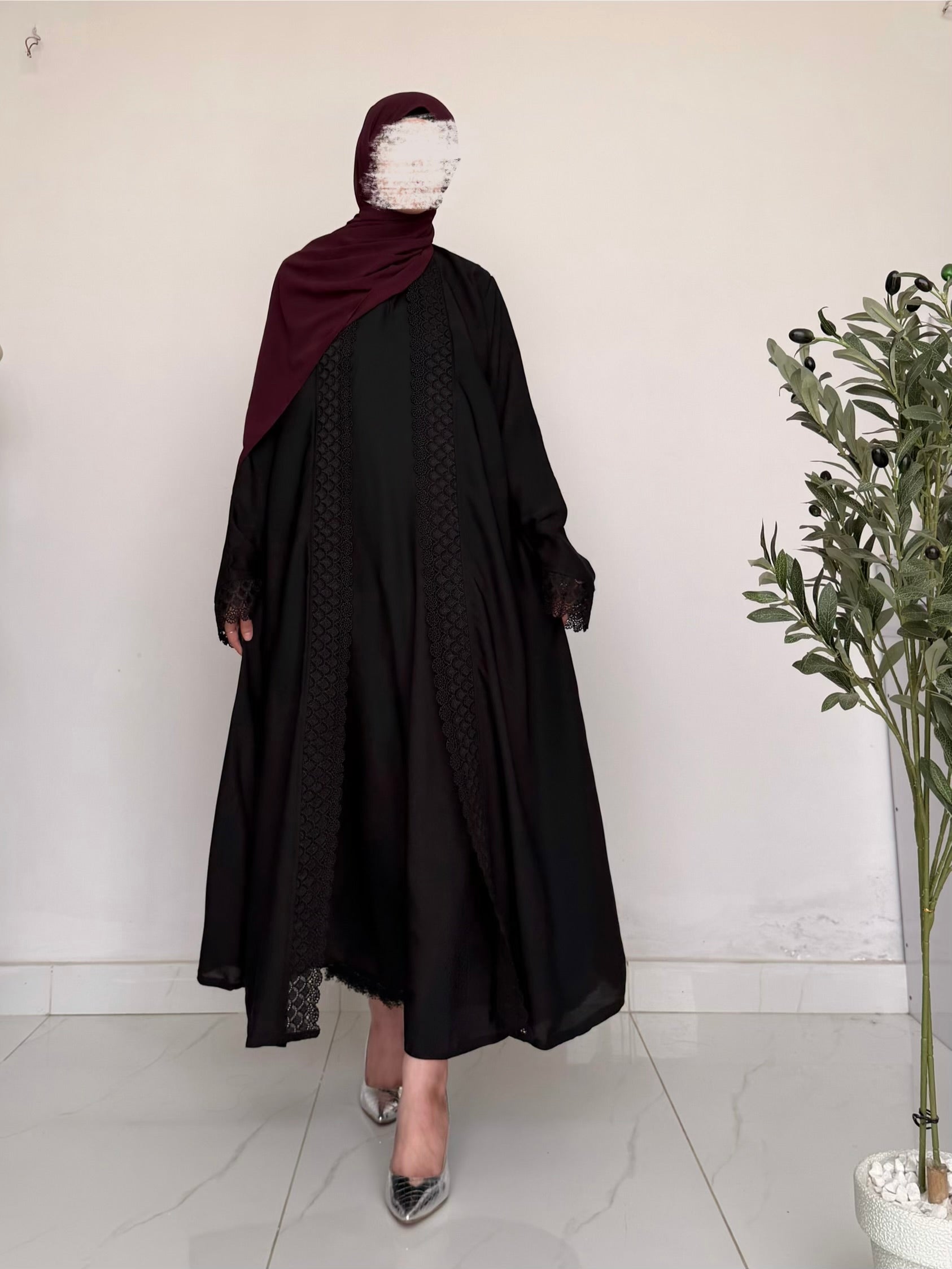 The Intricate Lace Abaya Set