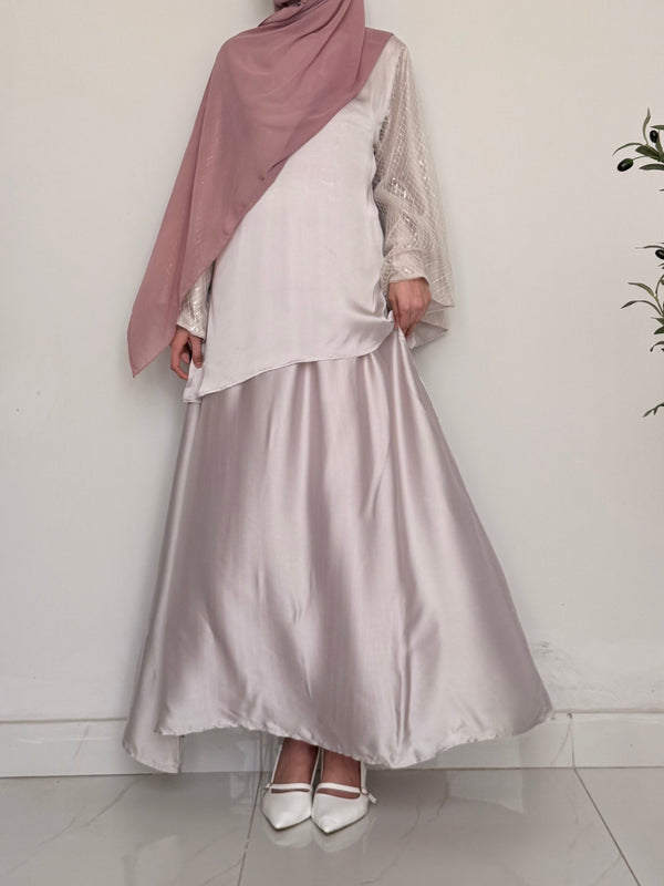 The Satin Ivory Skirt Set