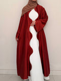 Textured Scallop Coat-Rust
