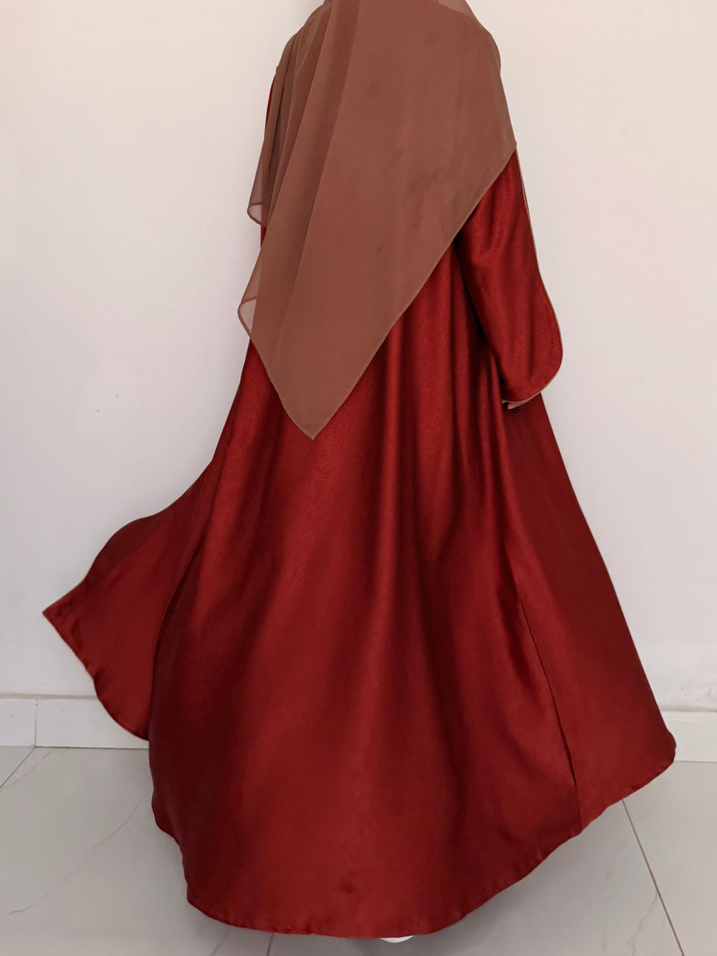 Textured Scallop Coat-Rust
