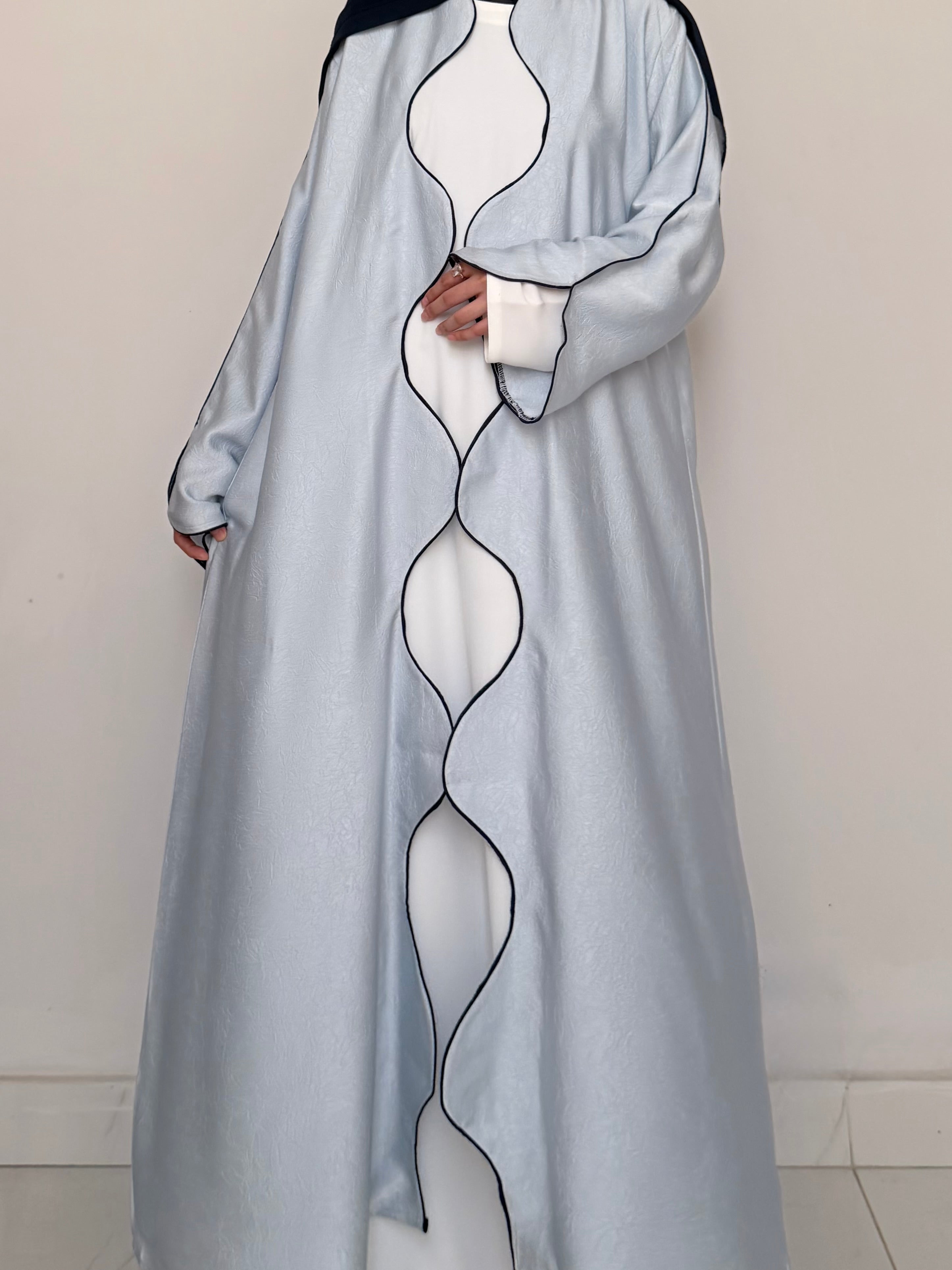 Textured Scallop Coat - Sky