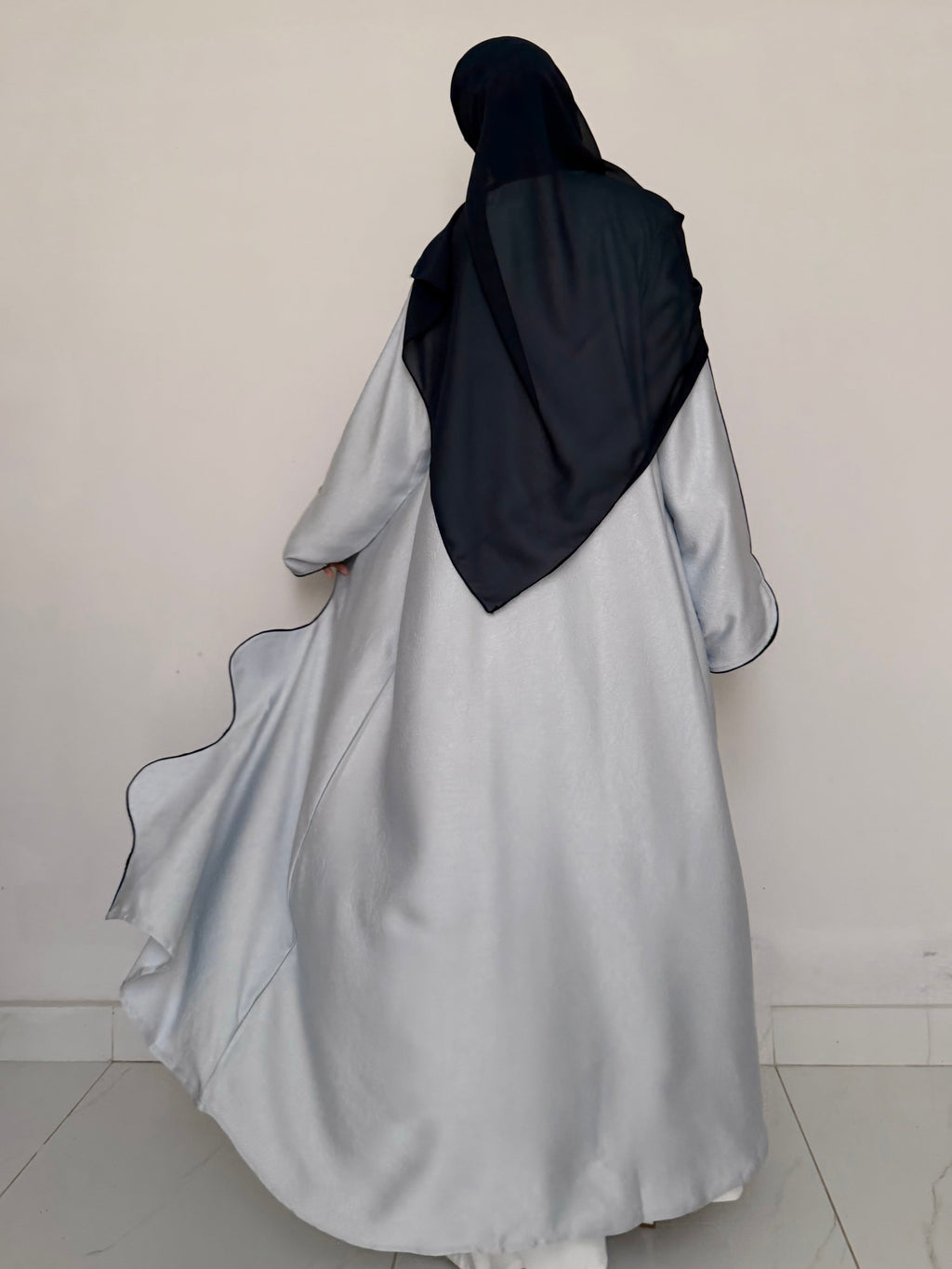 Textured Scallop Coat - Sky