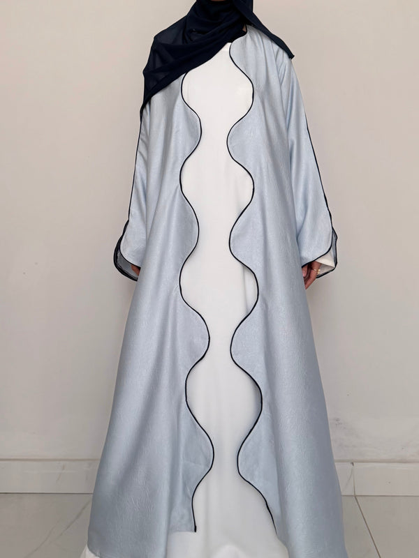 Textured Scallop Coat - Sky