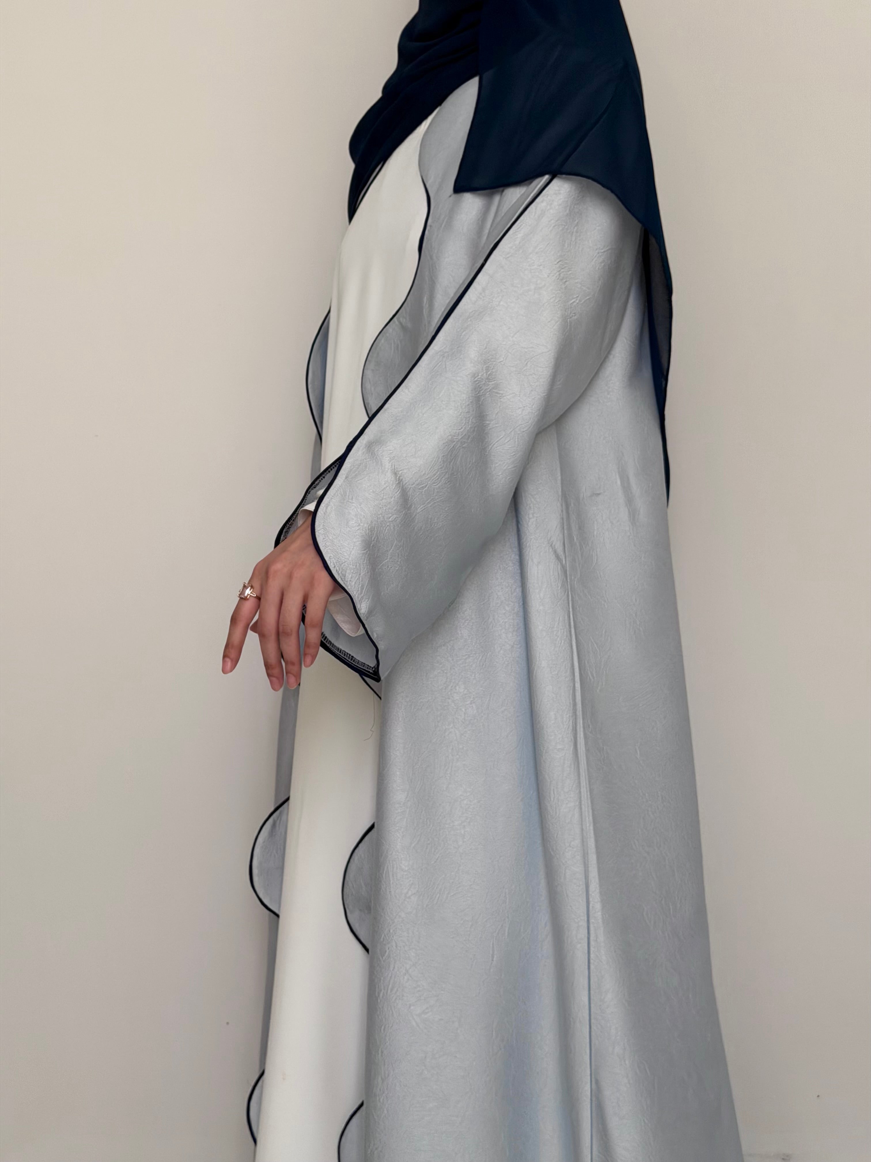 Textured Scallop Coat - Sky