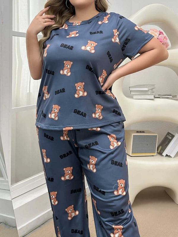 Cozy Bear Printed Night Suit for Women