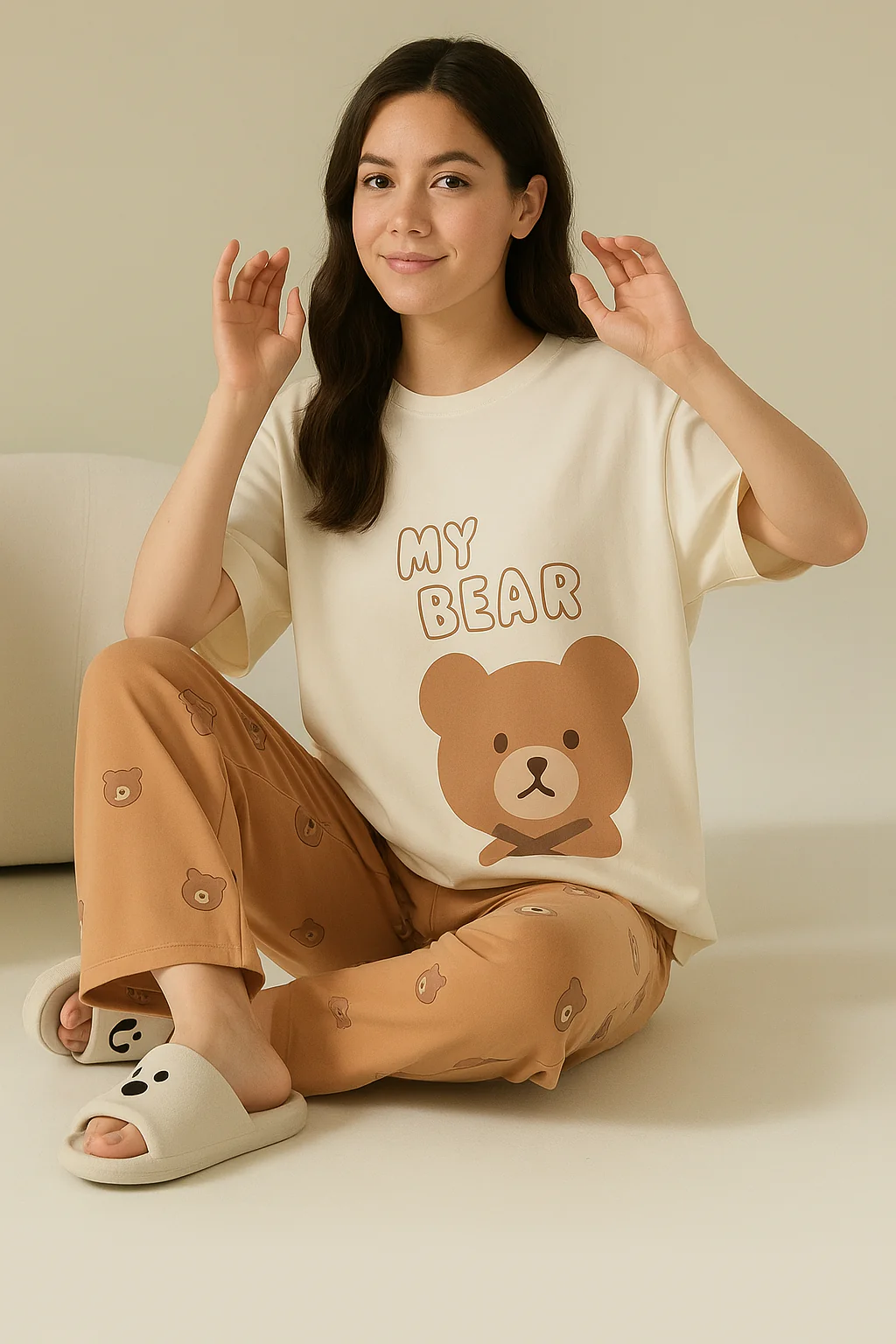 My Bear Printed Night Suit for Women