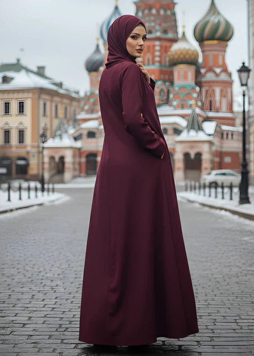 Salwah Maroon New Design Abaya