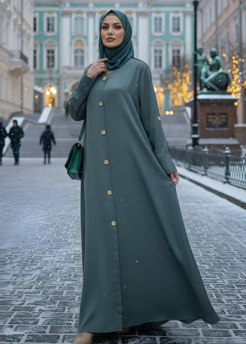 Salwah Green New Design Abaya