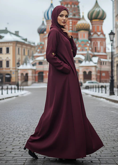 Salwah Maroon New Design Abaya