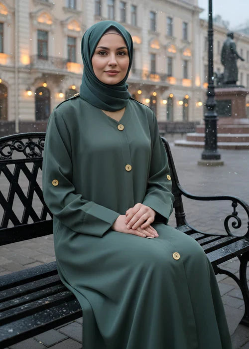 Salwah Green New Design Abaya