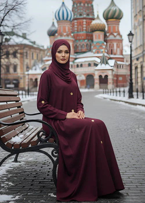 Salwah Maroon New Design Abaya