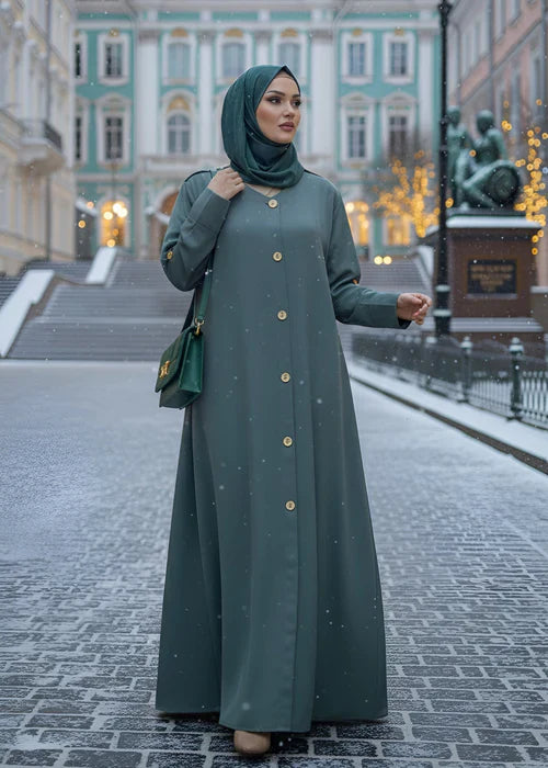 Salwah Green New Design Abaya