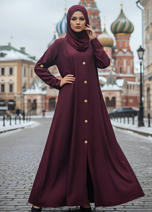 Salwah Maroon New Design Abaya