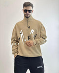 Letter Printed Mockneck Sweatshirt